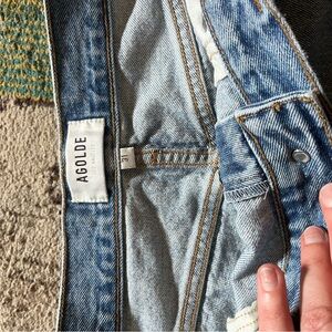 Agolde Blue Relaxed Jeans with Classic Stitching